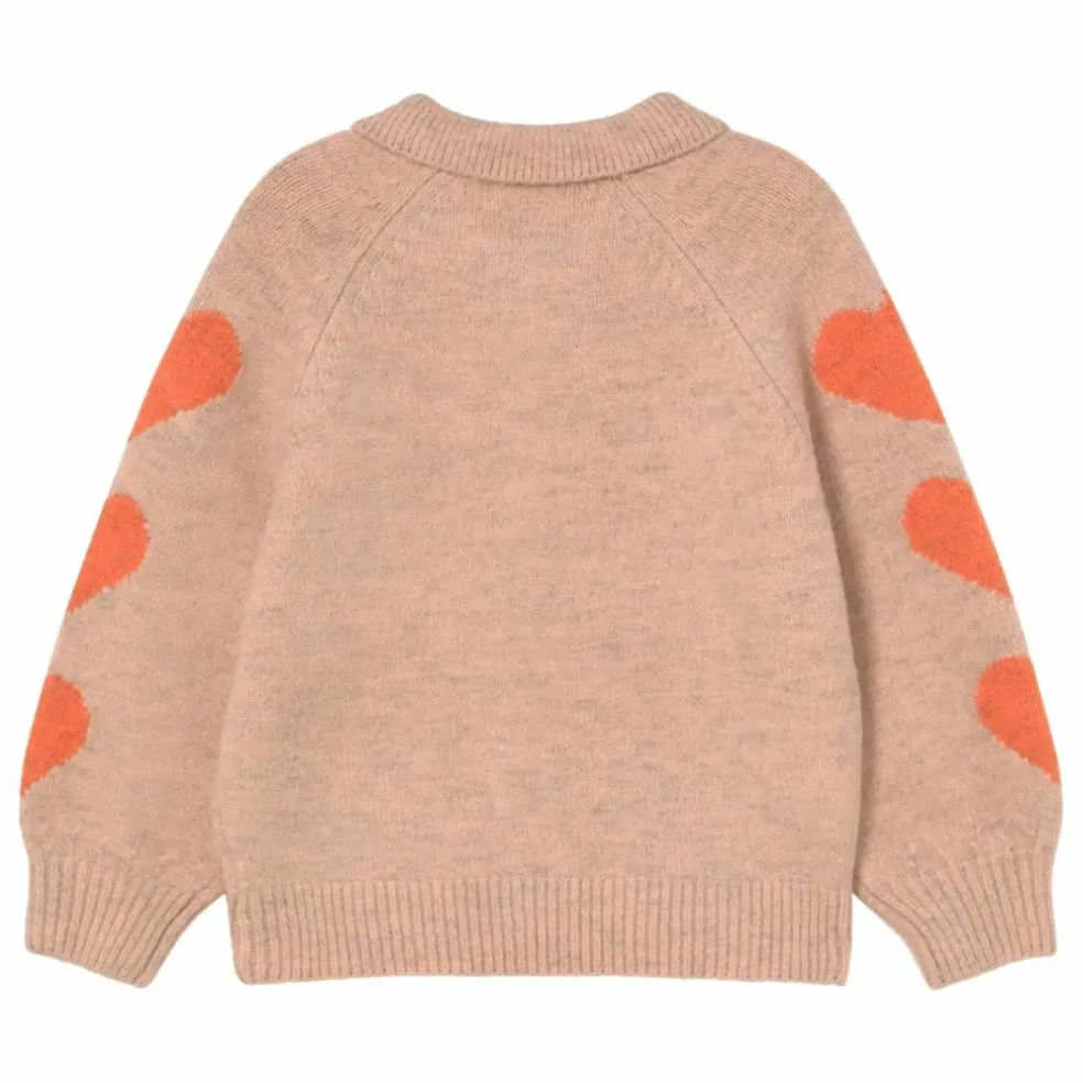 Cardigan Col Cœurs | Rose