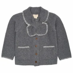 Cardigan Col Echarpe Laine | Gris