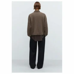 Cardigan Col Montant Laine Mérinos Extra Fine | Taupe