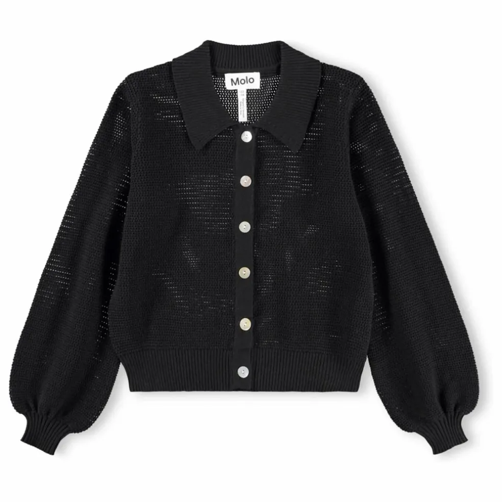 Cardigan Col Polo Guida Coton Bio | Noir