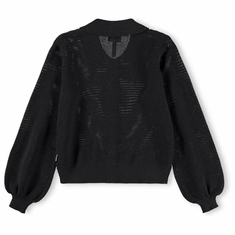 Cardigan Col Polo Guida Coton Bio | Noir