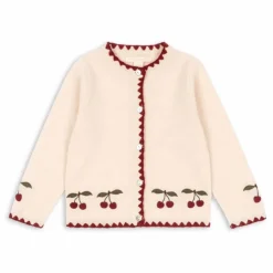 Cardigan Collette Cerises Laine | Ecru