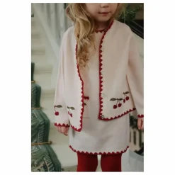 Cardigan Collette Cerises Laine | Ecru