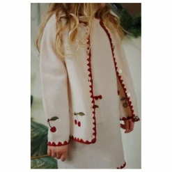 Cardigan Collette Cerises Laine | Ecru