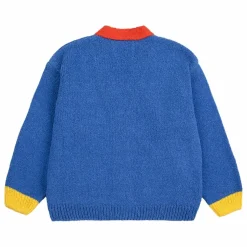Cardigan Colorblock Coton Bio | Bleu
