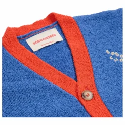 Cardigan Colorblock Coton Bio | Bleu