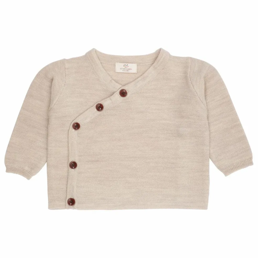 Cardigan Croisé Laine Mérinos | Beige chiné
