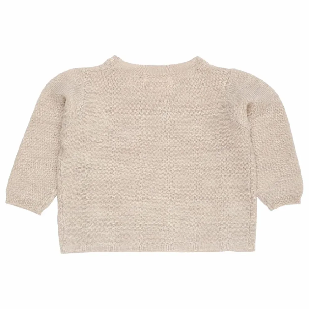 Cardigan Croisé Laine Mérinos | Beige chiné