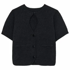 Cardigan Cut-Out Coton Recyclé | Gris anthracite
