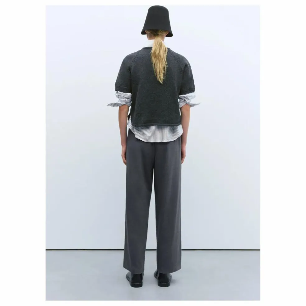 Cardigan Cut-Out Coton Recyclé | Gris anthracite