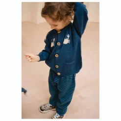 Cardigan Dancing Crabs Mérinos | Bleu
