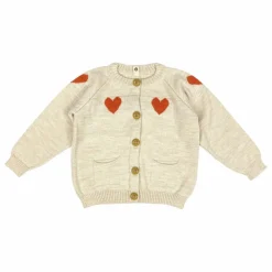 Cardigan Dancing Hearts Mérinos | Ecru