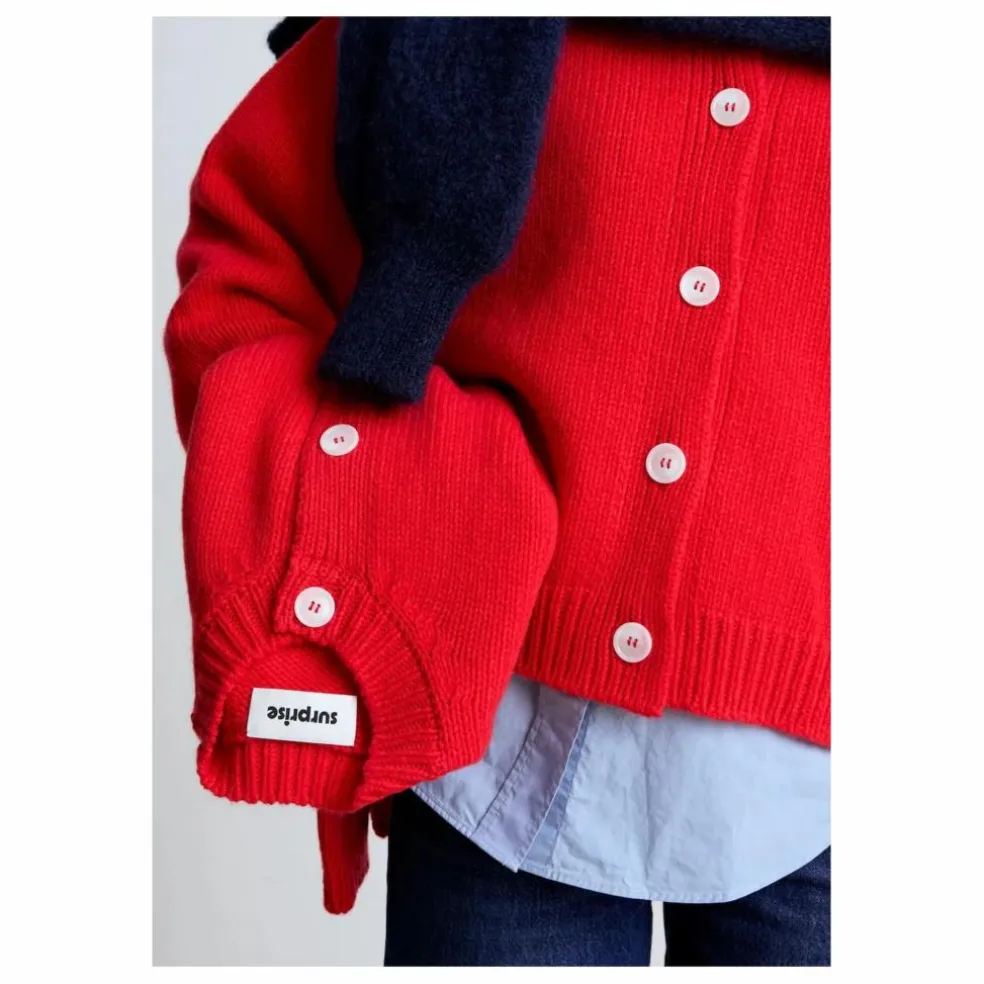Cardigan Emma Laine Mérinos et Cachemire | Rouge