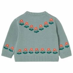 Cardigan Fleurs Laine Bébé | Sauge