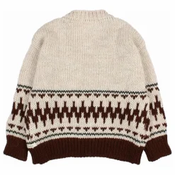 Cardigan Folk Laine Alpaga | Ecru