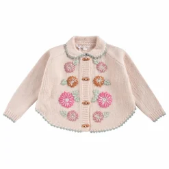 Cardigan Khella Brodé Bébé | Rose poudré