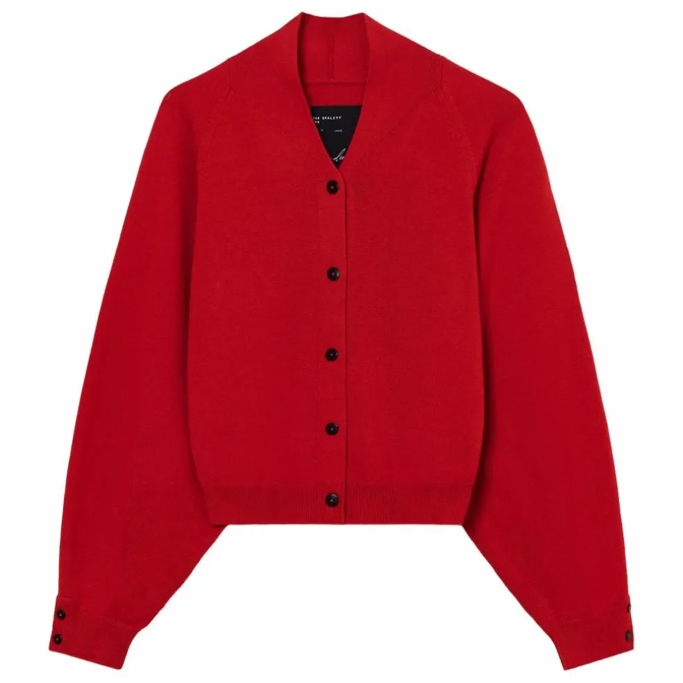Cardigan Laine Mérinos Extra Fine | Rouge