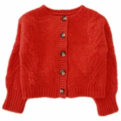 Cardigan Laine Torsadé | Rouge