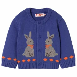 Cardigan Lapins Laine | Bleu