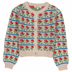Cardigan Lison Fleuri Laine Alpaga et Mérinos | Beige