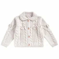 Cardigan Louny Maille Fleurie | Ecru