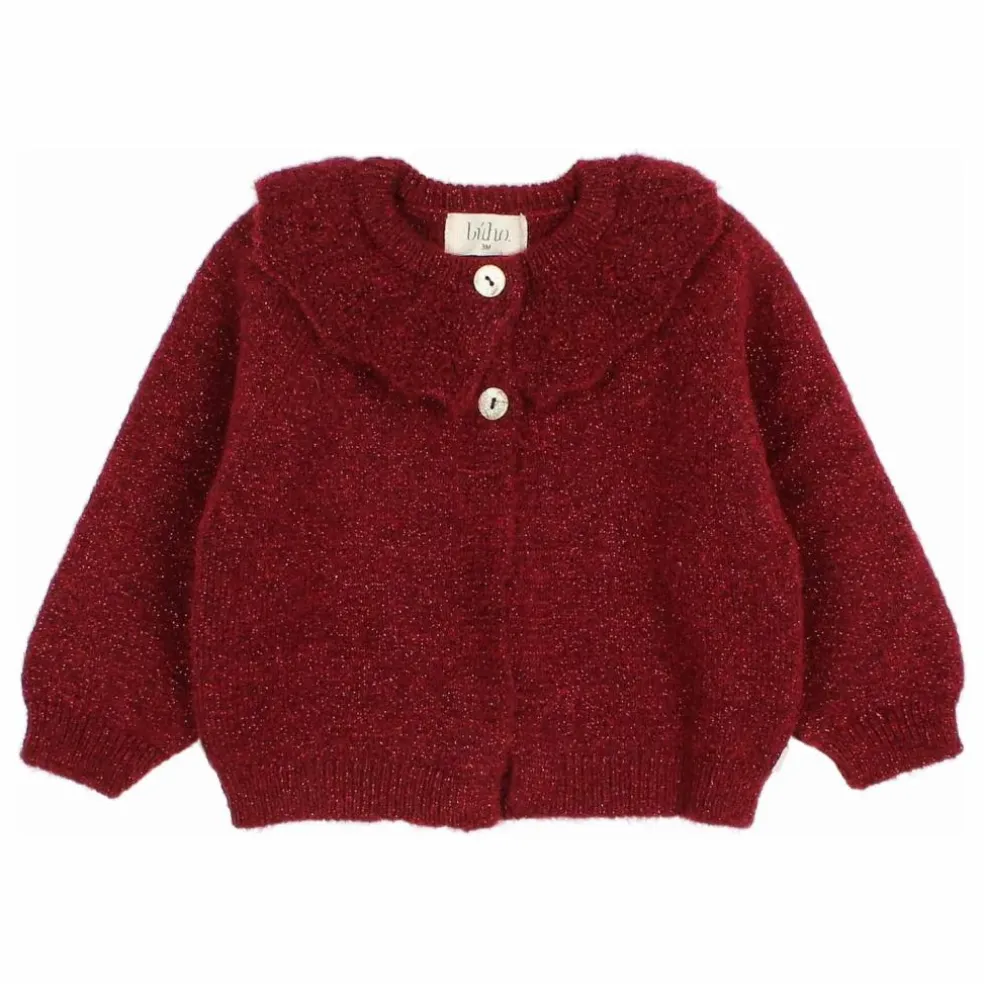 Cardigan Lurex | Bordeaux