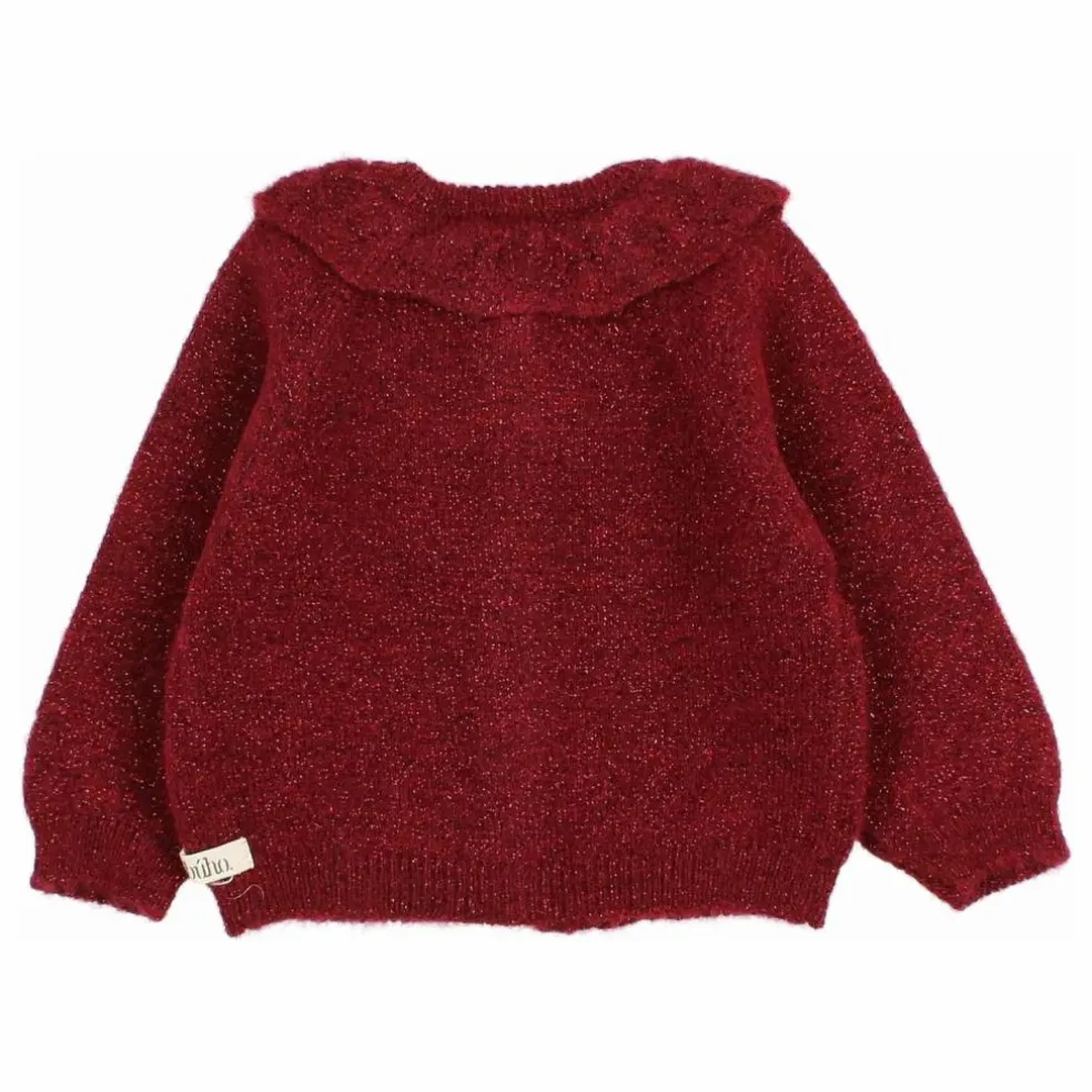 Cardigan Lurex | Bordeaux