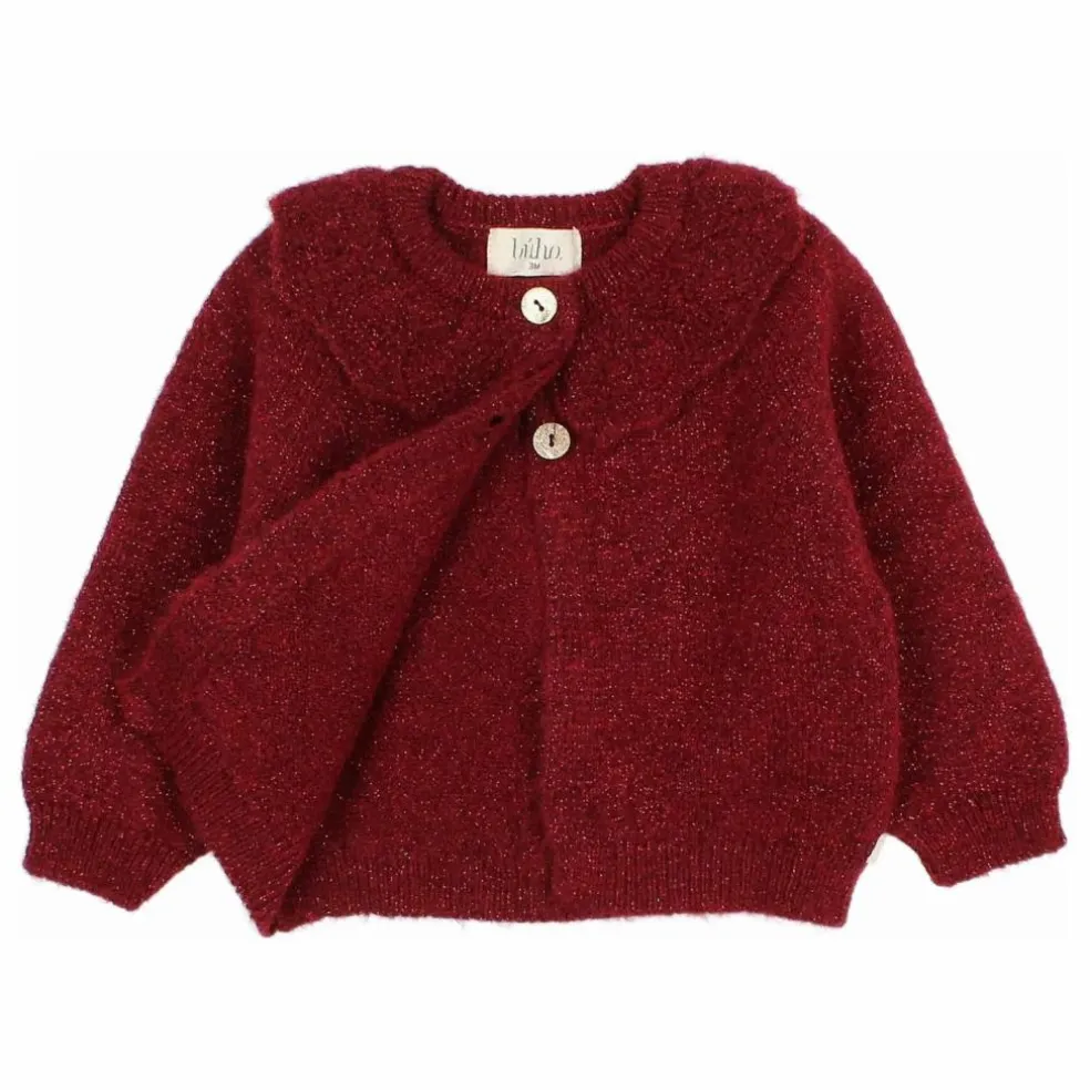 Cardigan Lurex | Bordeaux