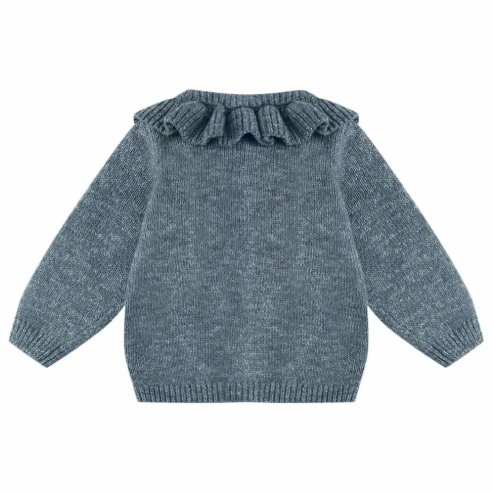 Cardigan Maille Bio | Bleu gris