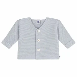 Cardigan Maille Fine Coton Bio | Gris clair