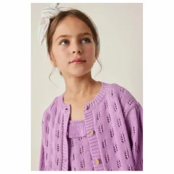 Cardigan Maille Fleurs | Lilas