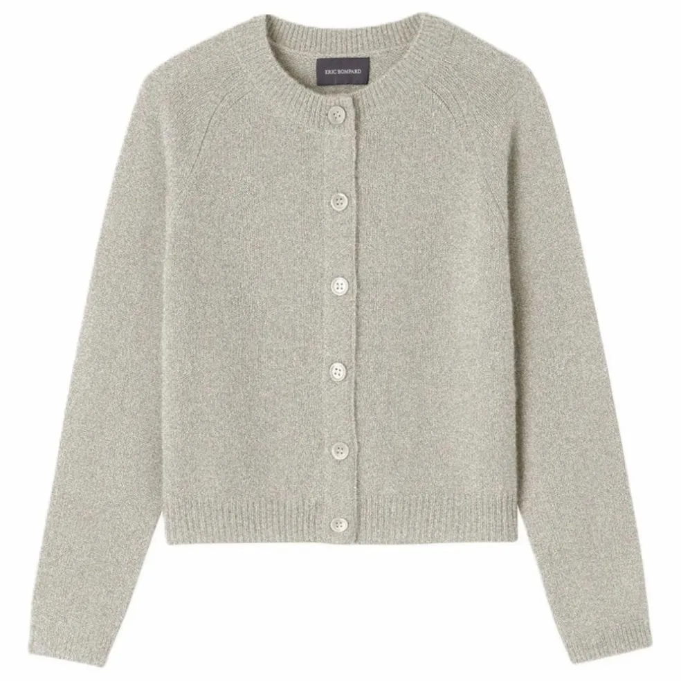 Cardigan Manches Raglan Cachemire | Gris argent