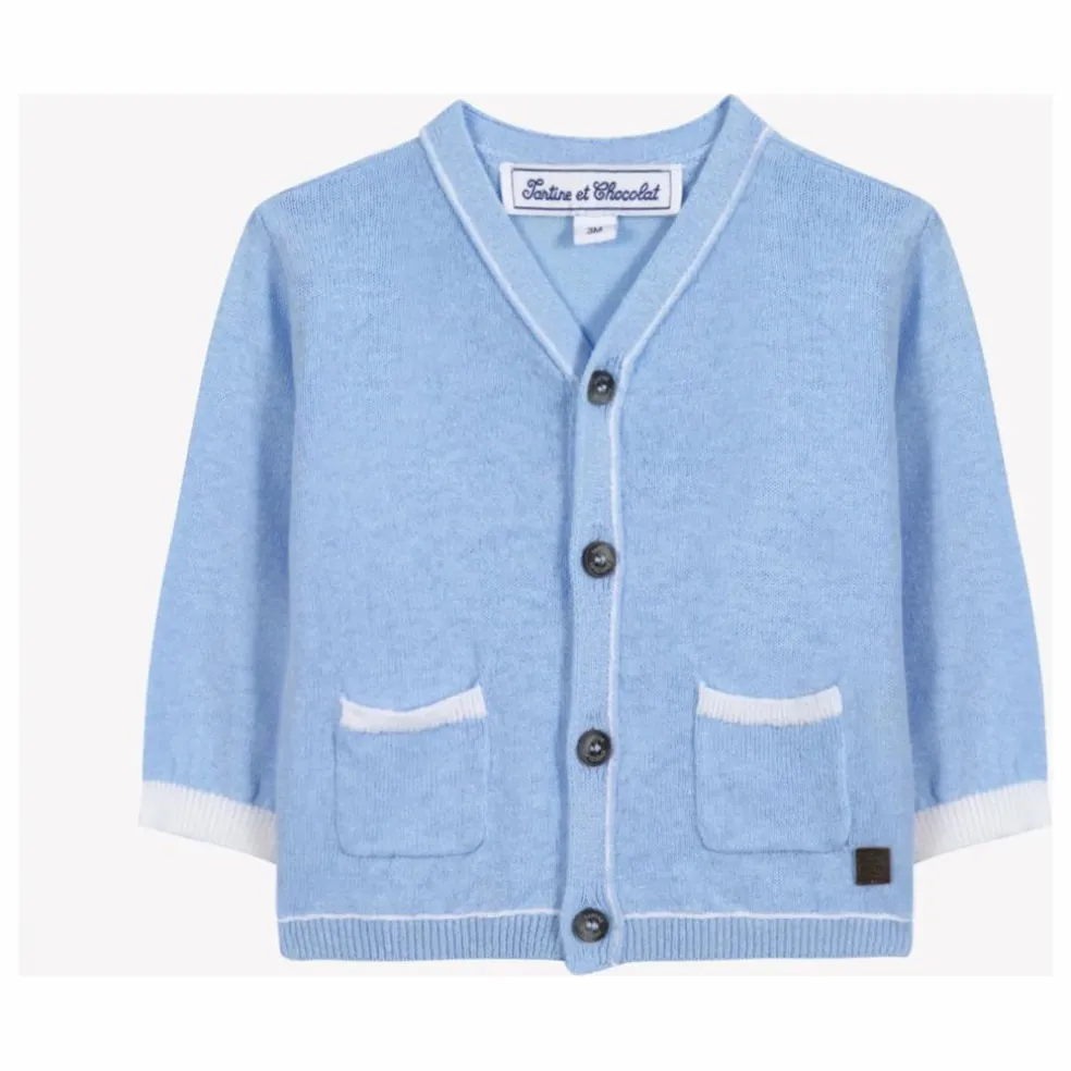 Cardigan Poches | Bleu ciel