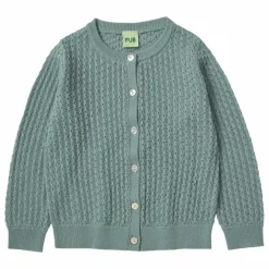Cardigan Pointelle Maille Fine Laine Mérinos | Vert amande