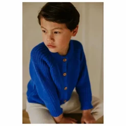 Cardigan Raglan Coton Bio | Bleu électrique