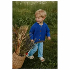 Cardigan Raglan Coton Bio | Bleu électrique