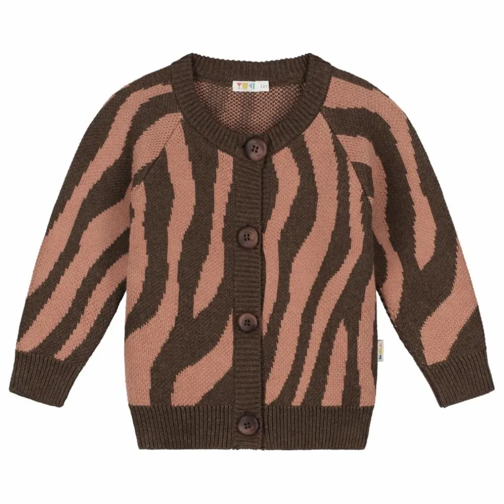 Cardigan Raglan Zèbre Coton Bio | Marron