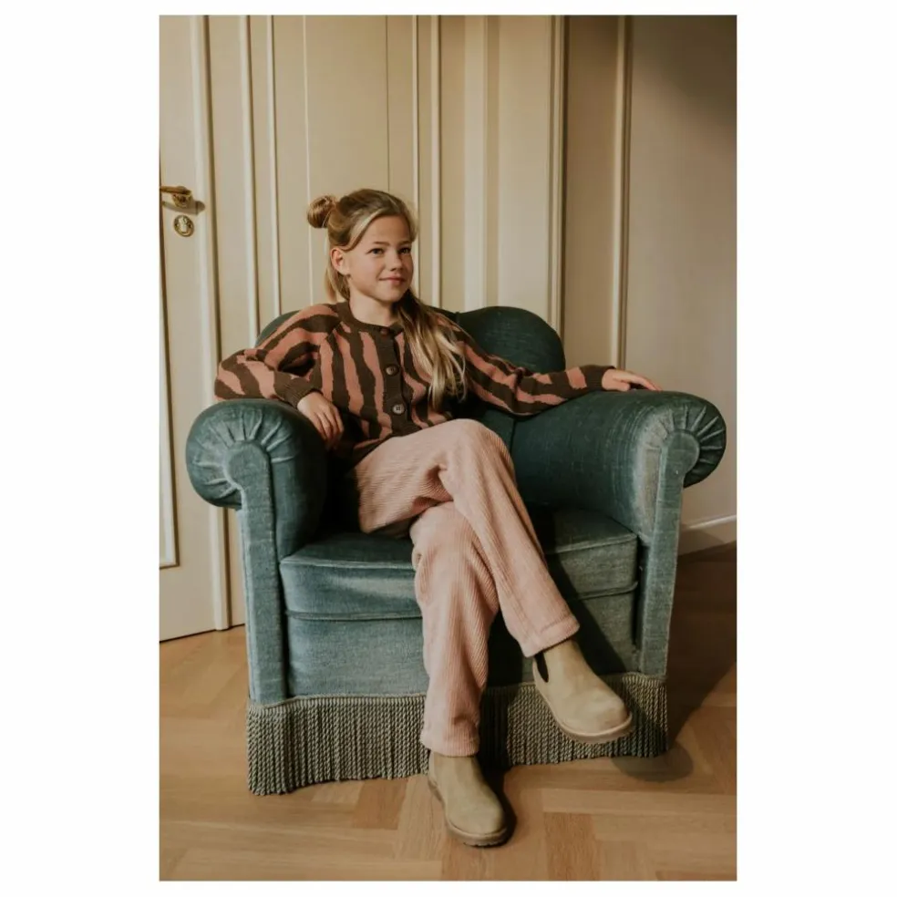 Cardigan Raglan Zèbre Coton Bio | Marron