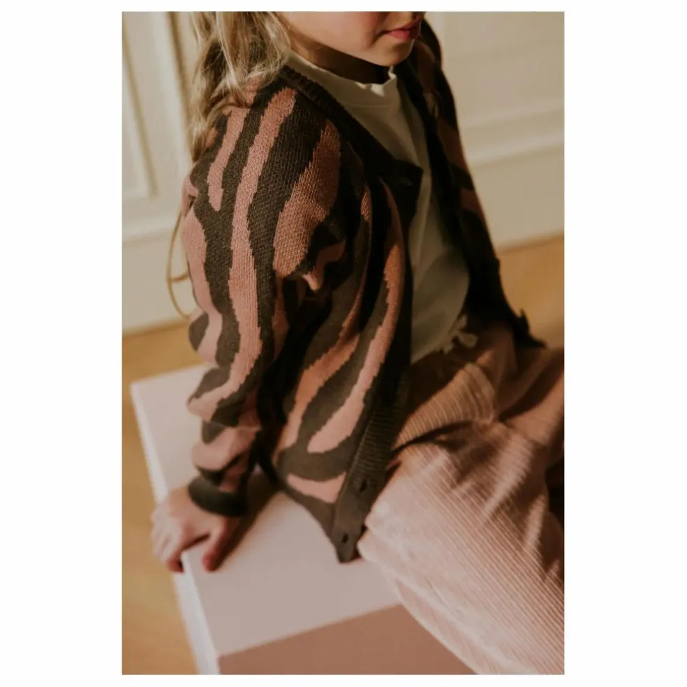 Cardigan Raglan Zèbre Coton Bio | Marron