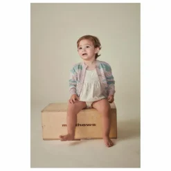 Cardigan Rayé Coton Bio | Rose