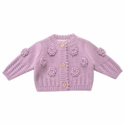 Cardigan Sandy Maille Fleurie | Parme