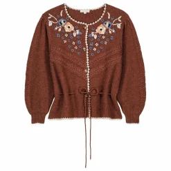 Cardigan Sandya Fibres Recyclées - Collection Femme | Marron