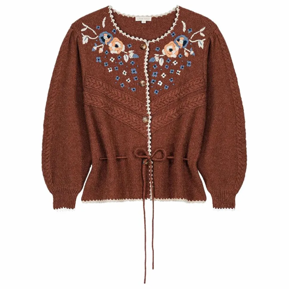 Cardigan Sandya Fibres Recyclées - Collection Femme | Marron