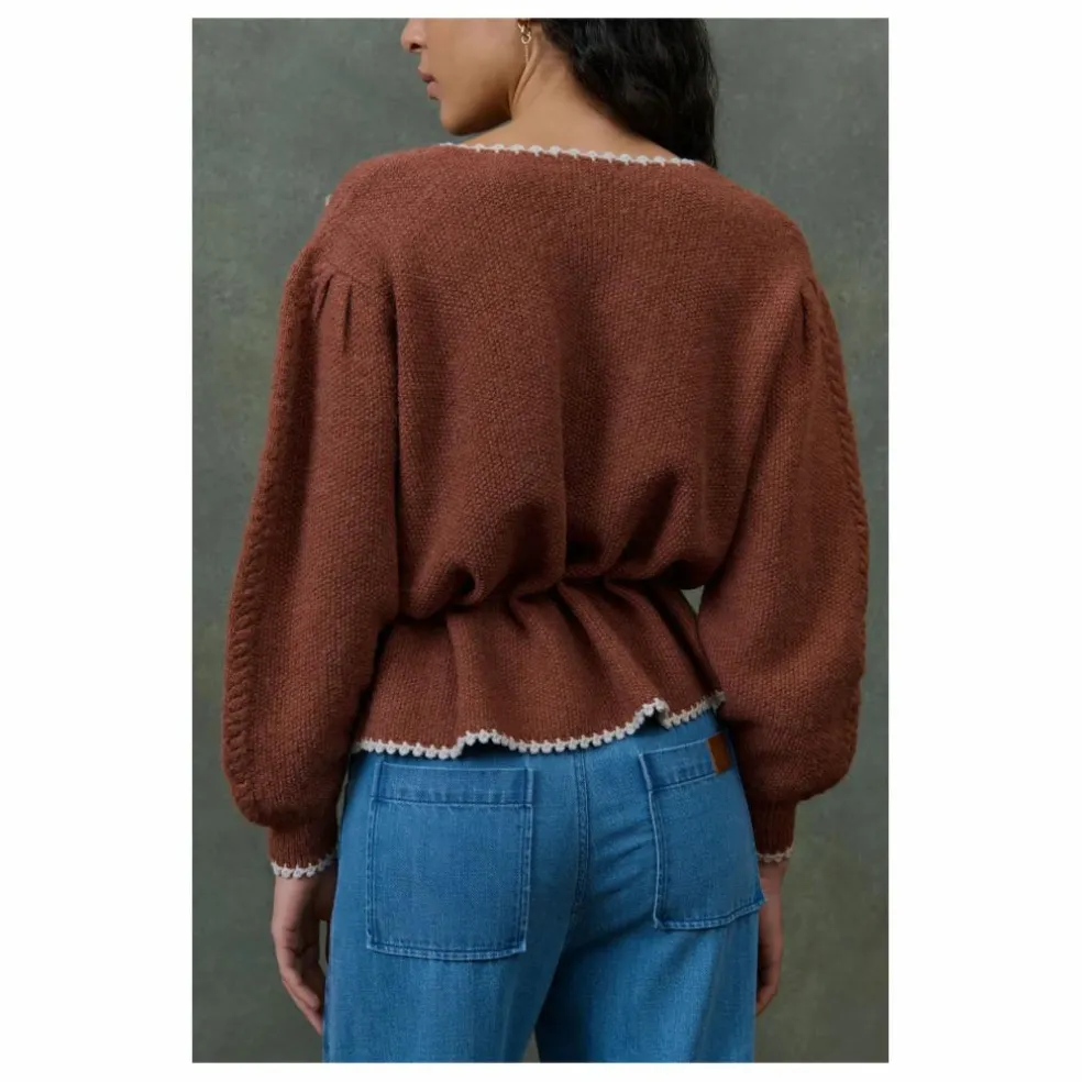 Cardigan Sandya Fibres Recyclées - Collection Femme | Marron
