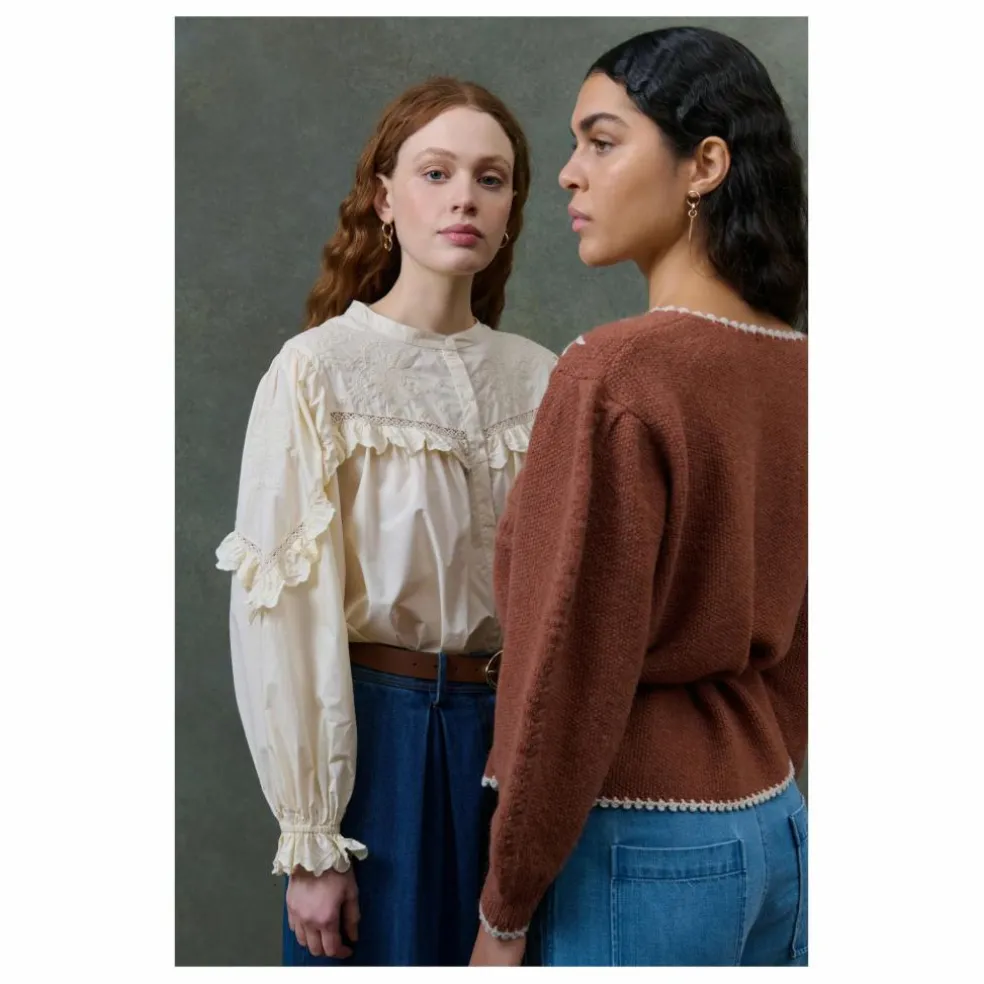 Cardigan Sandya Fibres Recyclées - Collection Femme | Marron