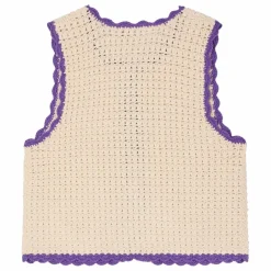 Cardigan Sans Manches Laila Cerises | Ecru