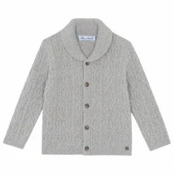 Cardigan Torsades | Bleu gris