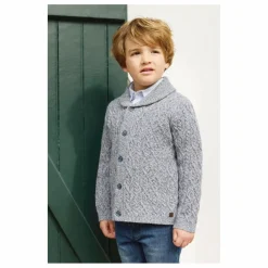 Cardigan Torsades | Bleu gris