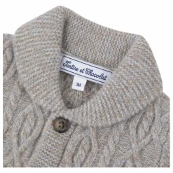 Cardigan Torsades Laine | Bleu gris