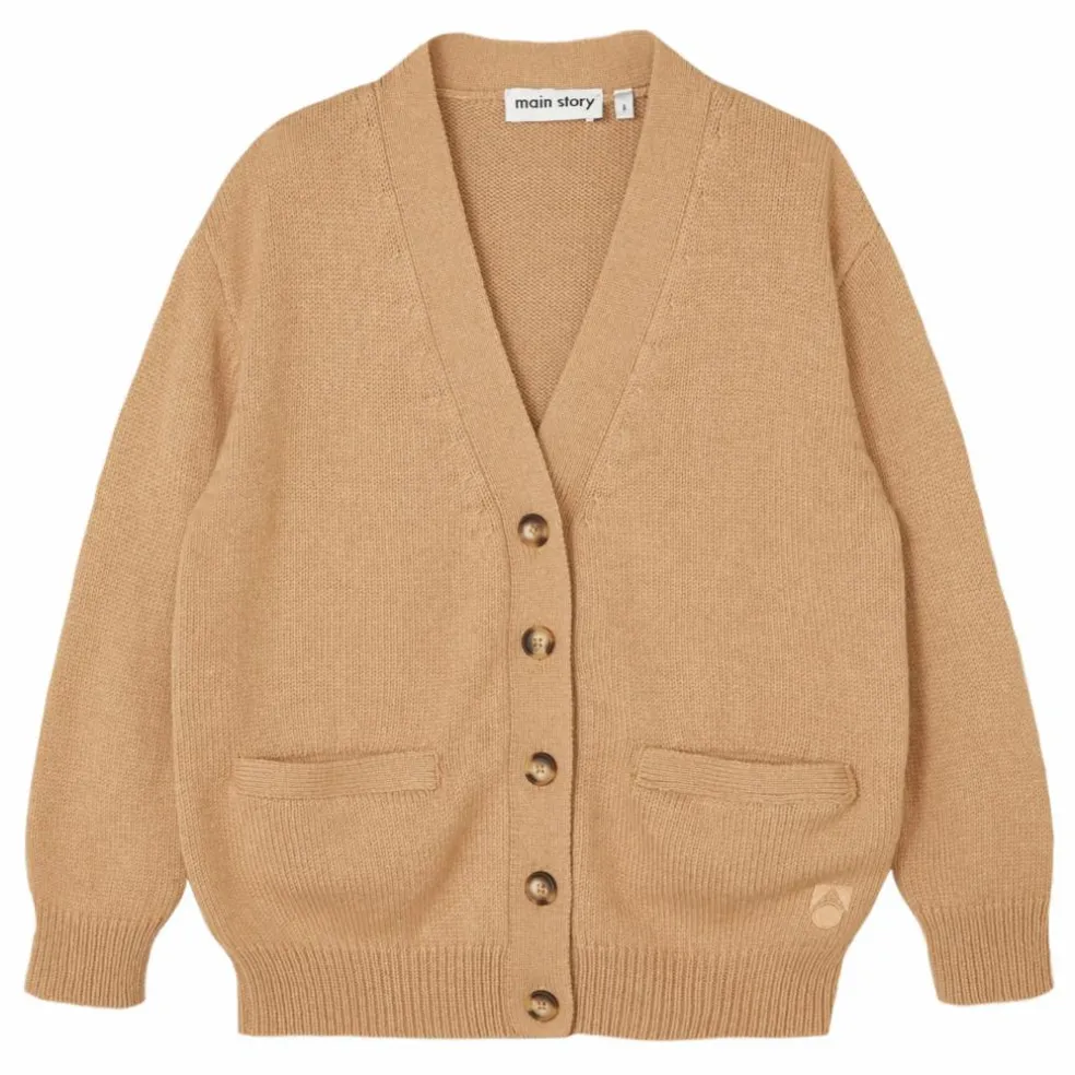 Cardigan Uni Laine Recyclé | Camel